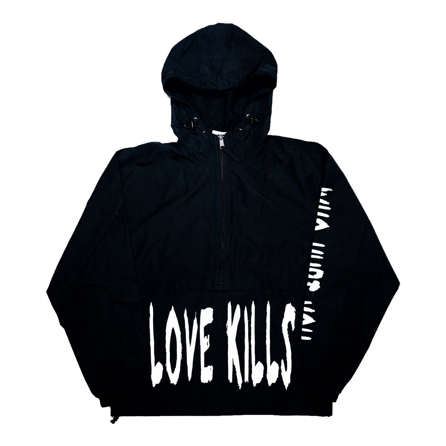 LOVE KILLS Half Zip Hooded Windbreaker